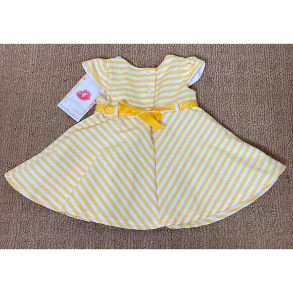Sweet Heart Rose Dress Girls 12m 12 Month New Yellow Stripes Daisy - Picture 2 of 9